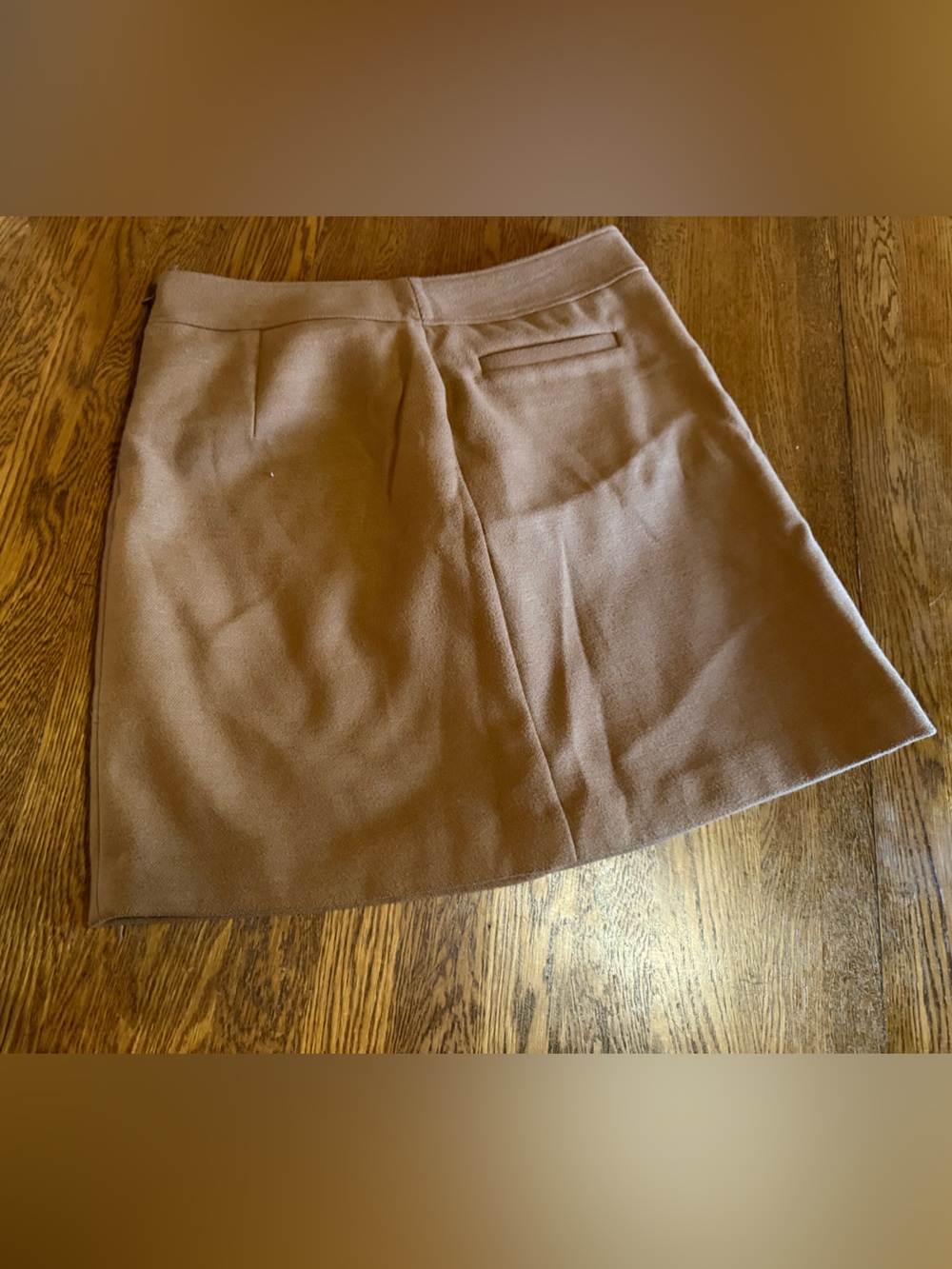 LOFT Camel A-Line Skirt Women's Size 6 Petite Career Office Side Zip